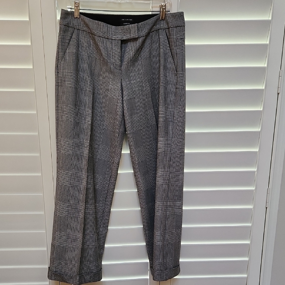 The Limited Black and Gray Wide Leg Pants with Elegant Creases